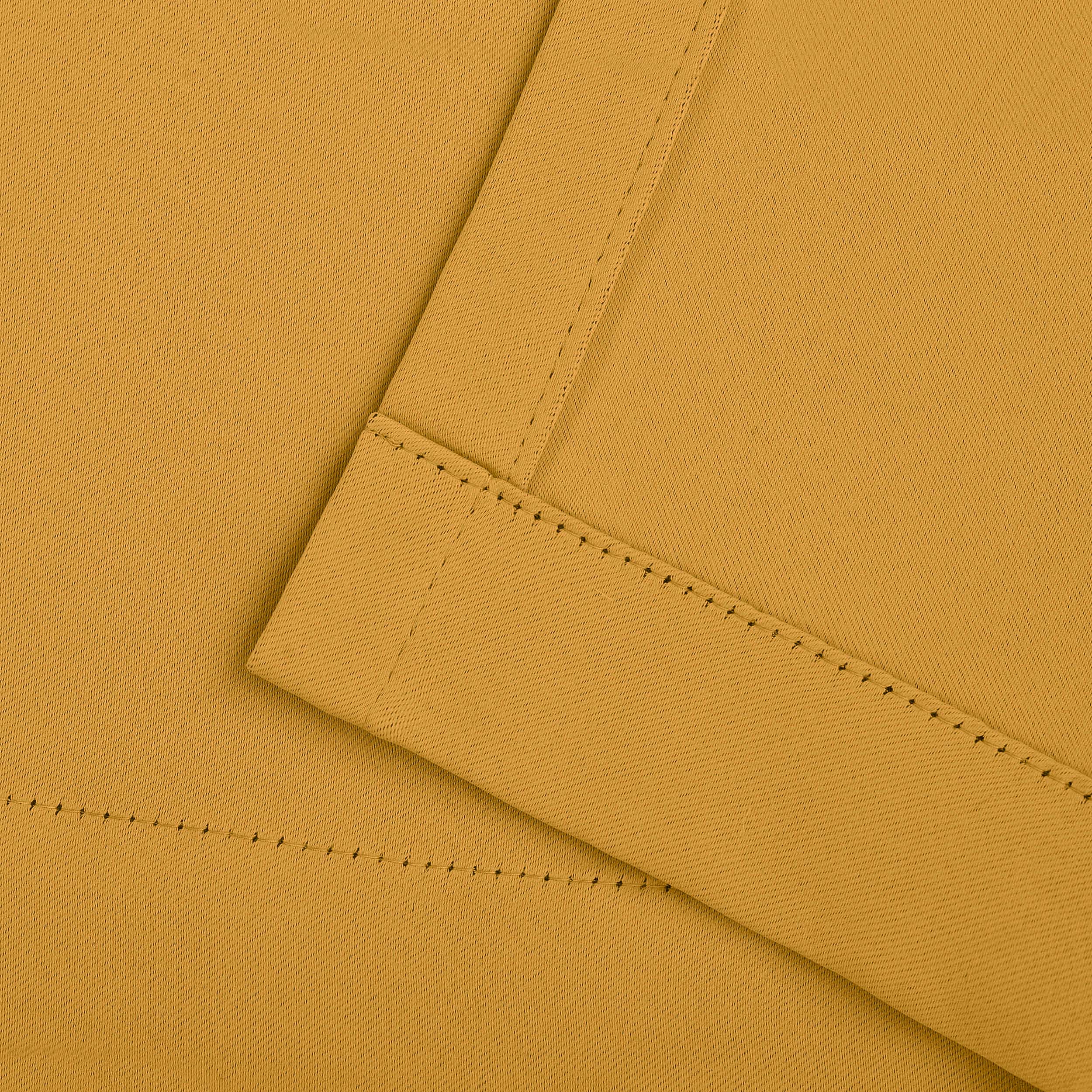Superior Blackout Solid Light Filtering Grommet Curtain Panel Set, 46" x 84", Yellow Mustard