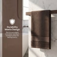 thumbnail image 3 of REGALWOVEN Solid Striped Hand Towels Set of 2, Cotton Soft Absorbent Bathroom Decorative Towel Dark Brown 14" x 30", 3 of 6