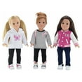 thumbnail image 6 of Emily Rose 18 Inch Doll Clothes| Versatile Canvas Doll Sneakers Basics Value 3-Pack, Including Bright Pink, White and Black Tennis Shoes |Fits American Girl Dolls, 6 of 8