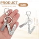 thumbnail image 2 of Llave de letra inicial Uxcell con borlas y perlas, llavero de letra V brillante con strass y anillo para llaves, bolso, carteras, llaves de coche, taza, plata, 2 of 7
