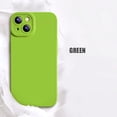 thumbnail image 3 of Funda de silicona líquida de lujo a prueba de golpes color verde mostaza para iPhone 13 12 11 14 Plus 15 16 Pro Max XR XS X 13 Mini cubierta trasera con parachoques, 3 of 5
