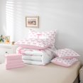 thumbnail image 6 of Erosebridal Girly Bow 7 Pieces Bedding Comforter Set For Kids,Pink Letter D Personalized Initial Full Bedding Set,Pink Reversible, 6 of 7