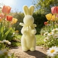 thumbnail image 4 of Easter Flocked Bunny Decor – Bow-Tie Adorned Rabbit Decor, Perfect Table Centerpiece for Home & Office Holiday Styling（Pink 1 PCS）, 4 of 6