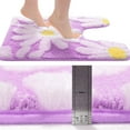 thumbnail image 6 of EVNELE Toilet Rugs U Shaped, Purple Toilet Mat Cute Daisy Contour Bath Rug, Thick Soft Machine Washable Toilet Carpet, Non Slip Bathroom Floor Mats Super Absorbent Microfiber Bath Rugs, 20"x24", 6 of 7