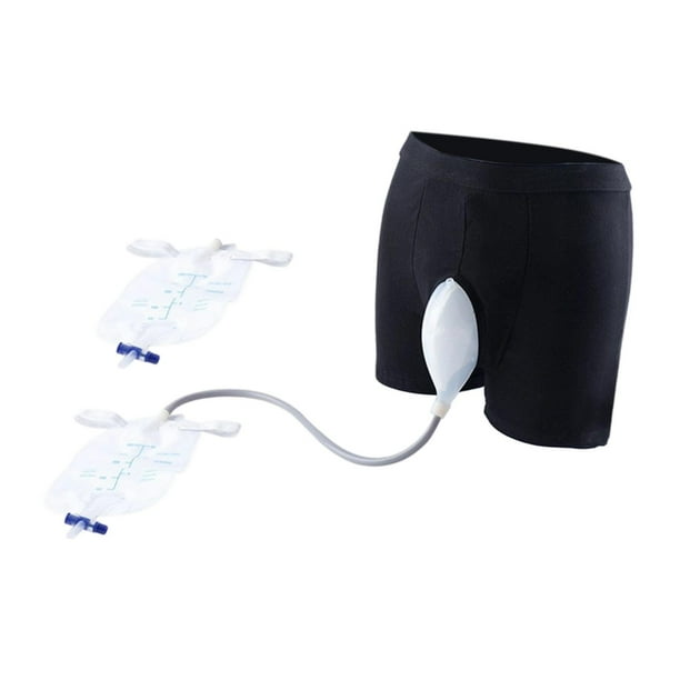 Urinario portátil para hombres, bolsa colectora de urinario de silicona cómoda para hombres con tubo para M