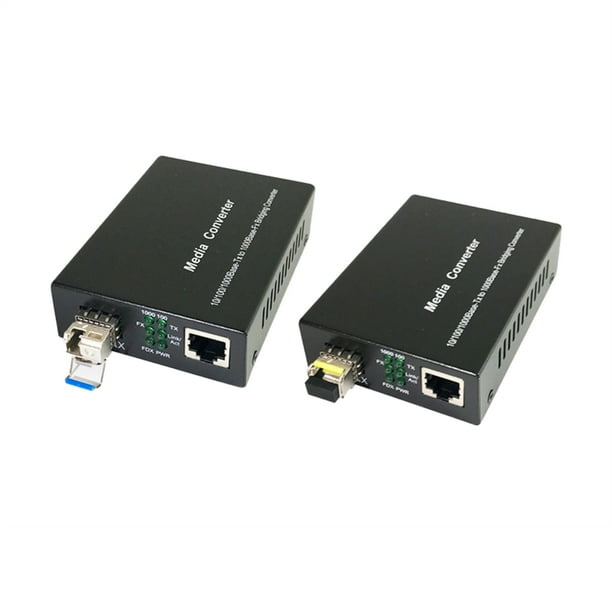 Convertidor de Medios de Fibra Gigabit SFP A RJ45, Transceptor de Fibra Monomodo LC, 10/100/1000 M