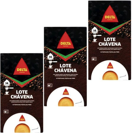 (3 Boxes) DELTA - Espresso Lote Chavena - ESE Pods / Servings - 16 Servings / (Best Ese Espresso Pods)