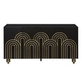 thumbnail image 6 of Tcbosik 4 Doors Sideboard Buffet Cabinet with Adjustable Shelves, Modern Accent Cabinet, Storage Cabinet for Kitchen, Living Room, Black, 6 of 8