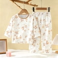 thumbnail image 2 of Asxite Toddler Fall Outfits Print 3/4 Sleeve Top Straight Leg Pants Casual Loose 2 Piece Set 7T, 2 of 7
