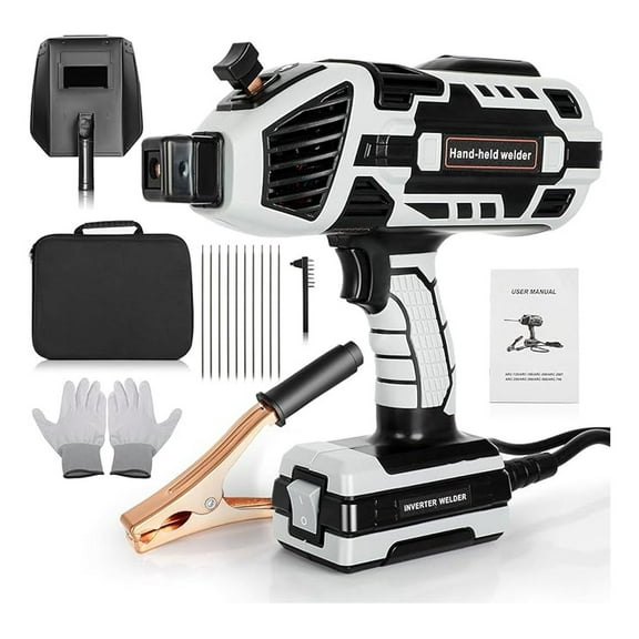 Welding Machine Handheld, 110V Portable ARC Welder Hand Held Welder with IGBT Inverter 6 Variable Current Adjustment 20-120Amp Welding Output Welding Machine for 1/16"-1/8" Welding Rod