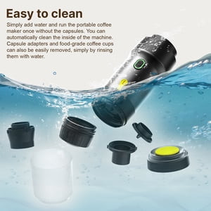 Coffee Portable Coffee Machine for Car Home Travel 3 in 1 Cordless Electric Coffee Maker Work With Capsule and Ground Coffee Mini Cold Brew and Heating Coffee Maker with 120ml Cup