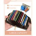 thumbnail image 3 of Gemfits Credit Card Holder for Women Cute Girls Female Rfid Leather Cardholder Wallets with Keychain Purse Kawaii Girly Aesthetic Print Zipper,Mushroom Skull, 3 of 6