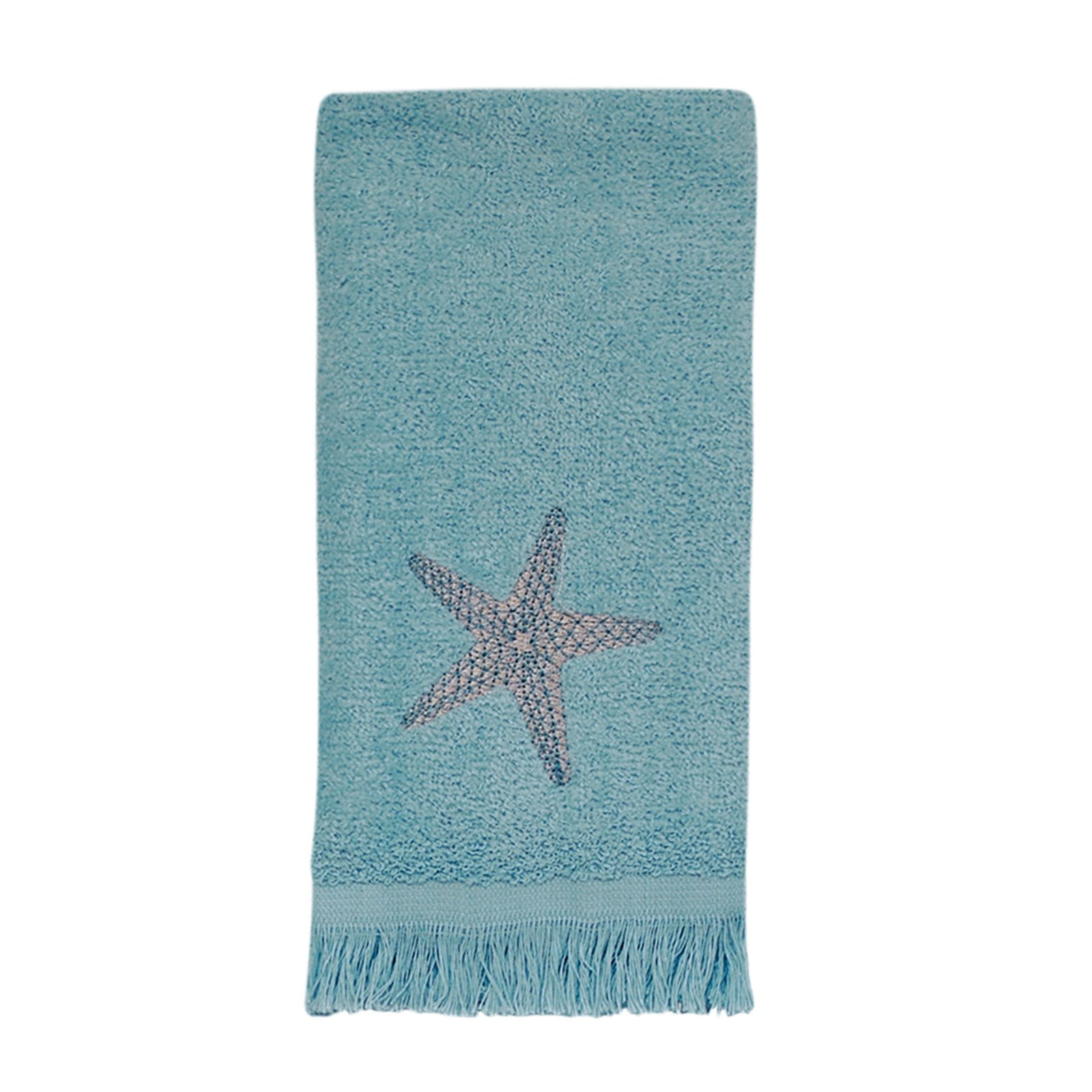 By The Sea Embroidered Fingertip Towel Mineral