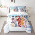 thumbnail image 2 of Homewish Japanese Ukiyo-E 7pcs Bedding Comforter Set,Japan Geisha Girl Queen Bedding Sets,Pink Cherry Blossom Queen Sheet Sets For Kids,Microfiber Bedroom Decor Reversible, 2 of 8