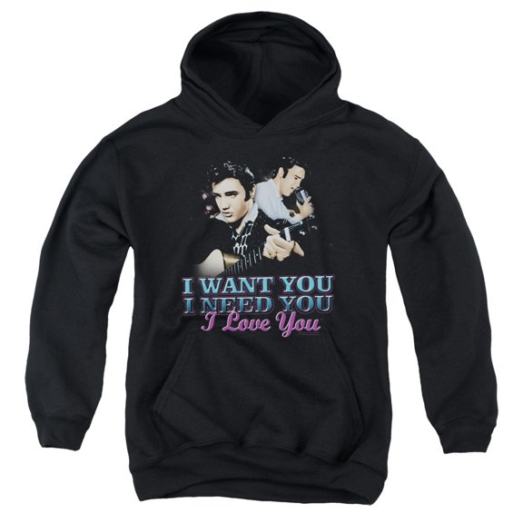 Elvis Presley - I Want You - Youth Hooded Sweatshirt - X-Large