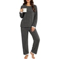 thumbnail image 6 of Frostluinai Womens Fuzzy Fleece Pajama Sets Long Sleeve Plush Pullover Warm Lounge Pants Soft Comfy Sleepwear Loungewear Two Piece, 6 of 10