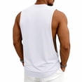 thumbnail image 4 of Men Workout Tank Top Gym Bodybuilding Sleeveless Muscle T Shirts White 2XL, 4 of 9