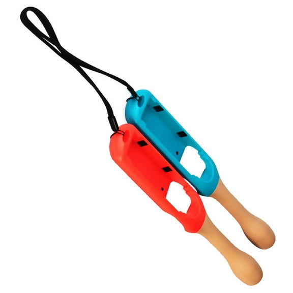 2Pcs Game Controller Grip Drumsticks Portable Drumstick Grip with Lanyards for Joy-Con Controller
