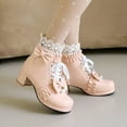 thumbnail image 2 of HBFAGFB Bottes pour Femmes à Lacets devant Bottine Cheville Dames Mode Rétro Chaussures d'Automne pour Femmes Rose Taille 37, 2 of 8