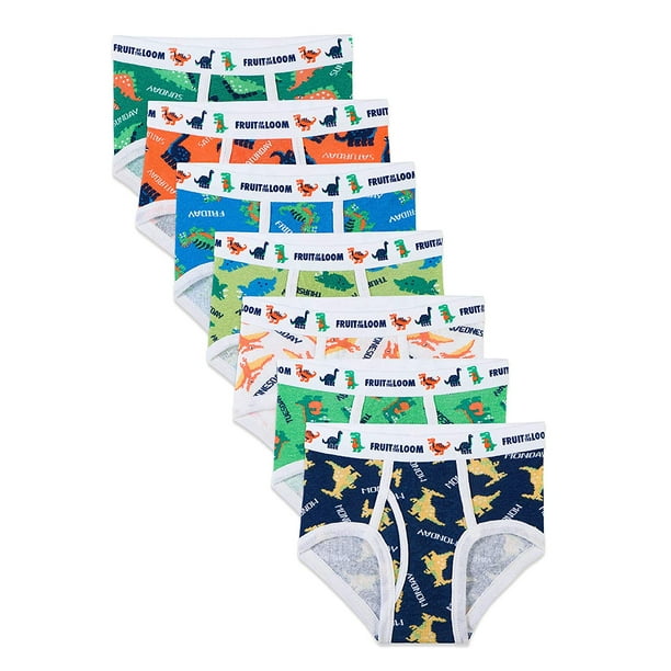 Fruit of the Loom Toddler Boys` 7-Pack Days of the Week Briefs, 2T/3T,  Assorted 