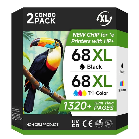 Cartuchos de Tinta Onorigi 68XL 68 Negro/Color para HP Envy 6155e
