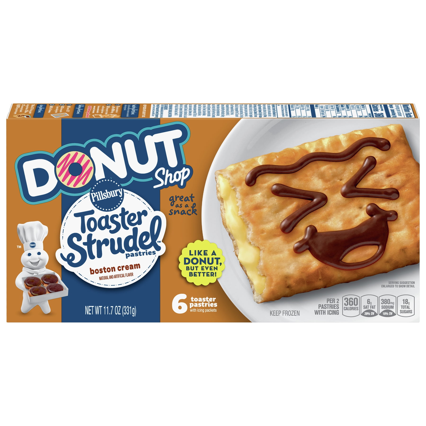 Pillsbury Toaster Strudel Boston Cream Pie Toaster Pastries, 11.7 oz