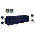 thumbnail image 3 of Meridian Furniture Julia Navy Velvet Modular Sofa, 3 of 4