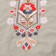 thumbnail image 4 of 3/4 Sleeve Embroidered Tops for Women Summer Spring Dressy Casual Plus Size Cotton Linen Shirts Bohemian V Neck Tunic Peasant Fashion Blouses Clothes, 4 of 5