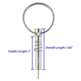 thumbnail image 4 of 12Pcs Quick Release Pin Boat Bimini Top Pins 1/4 Inch Diameter with Drop Cam & Spring, with Pull Ring, 4 of 7
