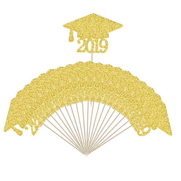 20 piezas Doctor Hat 2019 letras adornos para tartas decoración para cupcakes decoración creativa perfecta para tartas, maravillosos sustros para Colcomx Doctor Hat 2019 Inserciones de pastel