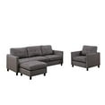 thumbnail image 1 of ACME Ceasar Sectional Sofa (Rev. Ottoman) - - Gray Fabric, 1 of 5