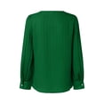 thumbnail image 5 of Blusa de encaje con cuello en V para mujer - Color liso, manga corta, poliéster, camisa elegante y casual para el trabajo o una cita, 5 of 5