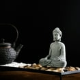 thumbnail image 2 of Ornement de Jardin Buddha Assis en Résine Effet Zen Statue Extérieure Intérieure, 2 of 6
