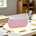 thumbnail image 5 of Pink Pencil Pouch, Waterproof Wear Resistant Oxford Fabric Case, Portable Daily Supply Organizer Bag, Large Capacity Stationery Storage Pouch for Office, Outdoor Travel and Tiny Tots Daily Use, 5 of 6