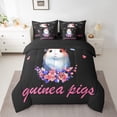 thumbnail image 2 of YST Cute Guinea Pig 7-Piece Cartoon Hamster Mouse Comforter Set, Queen – Floral Butterfly Black, 2 of 4
