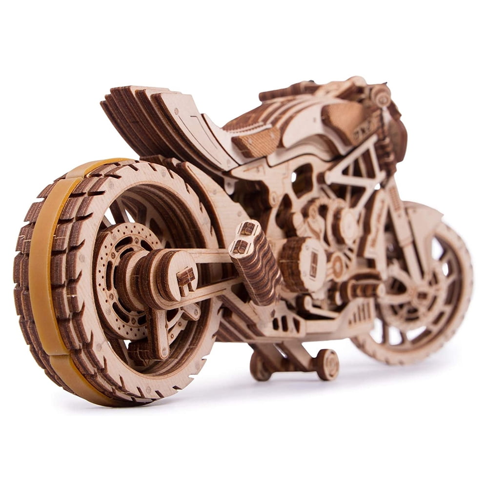 Wood Trick 3D Motorcycle Wood Toy Motor Bike Model Mechanical Building Kit