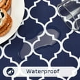 thumbnail image 4 of Table Cloth Rectangle Table, Navy Blue Waterproof Outdoor Tablecloth, Morocco Washable Tablecloths for 6 Foot Rectangle Tables for Kitchen Dining Tabletop 60" x 102", 4 of 5