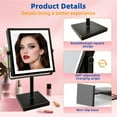 thumbnail image 6 of Rechargeable Makeup Mirror, 4000mAh Lighted Makeup Mirror with Magnification 1X/10X, Height Adjustable Vanity Mirror with Lights, 3 Color Lights, Adjustable Brightness, (Oil Rubbed Bronze), 6 of 7