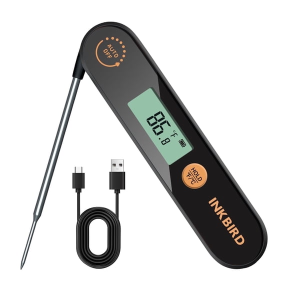 INKBIRD Waterproof Digital Meat Thermometer with Stainless Steel Probe and LCD Display, Foldable Probe Instant Read Meat Thermometer , -58°F to 572°F