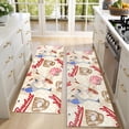 thumbnail image 4 of Kitchen Rugs Sets Of 2,Beige Baseball Elements Pattern Anti Fatigue Kitchen Mat Rugs Non Slip Washable,Decorative Kitchen Floor Mats for Kitchen,Sink,Laundry,17"X47", 4 of 5