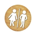 thumbnail image 3 of Letrero de baño redondo de madera de madera de baño letrero de baño inodoros letrero de inodoro letrero para inodoro para tiendas de Color de grano de madera, 3 of 8