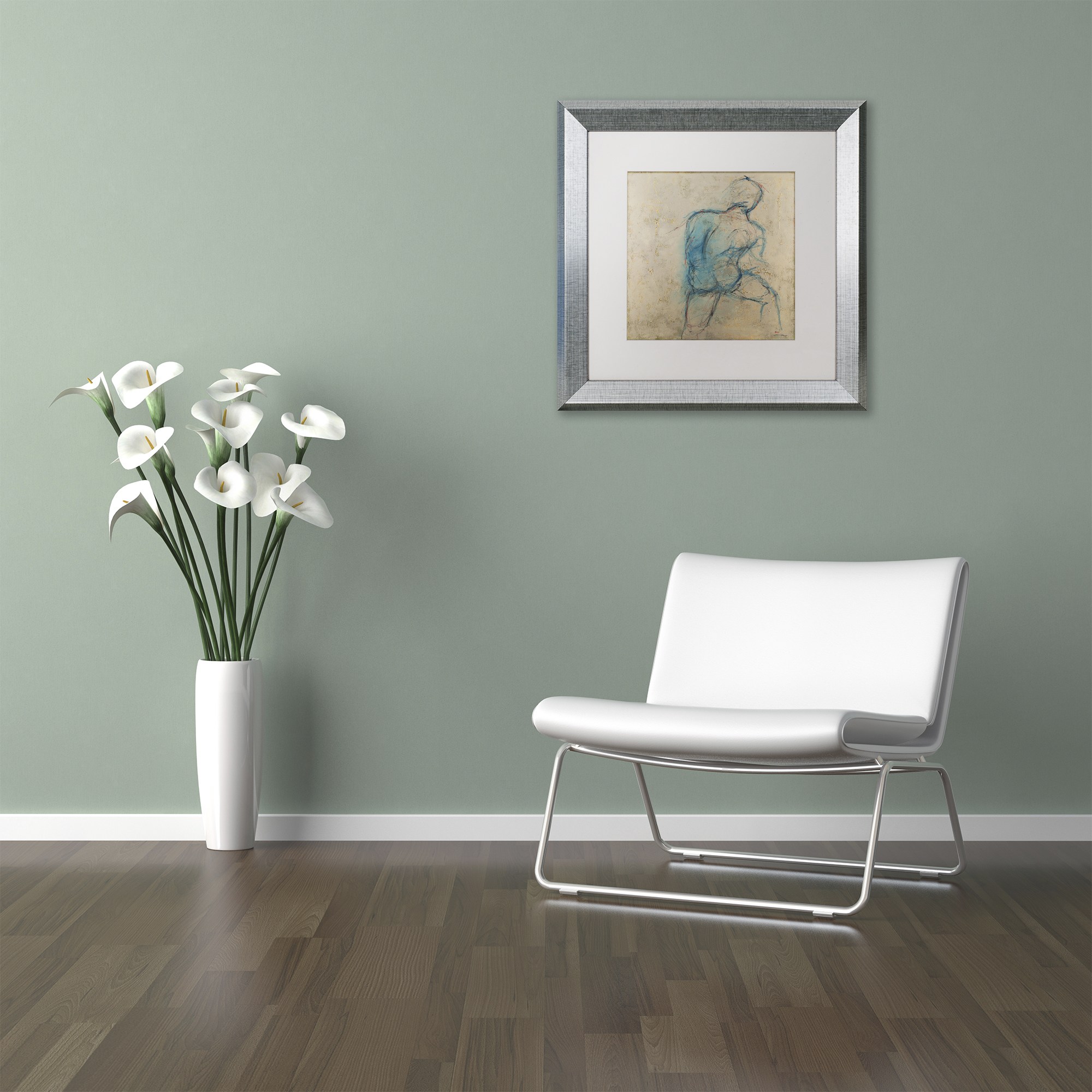 Trademark Fine Art "Iron Man" Canvas Art by Joarez, White Matte, Silver Frame