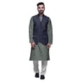 thumbnail image 1 of Atasi Traditional Printed Kurta Churidar Pajama Set With Nehru Jacket For Men, 1 of 1