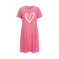 thumbnail image 4 of Ctreela Nightgowns for Women Sleepwear Loose Fit Short Sleeve Nightdress Cute Heart Graphic Sleepshirts Comfy Nightshirt S-2XL, 4 of 6