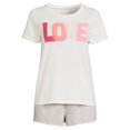 thumbnail image 2 of Grayson Social Women's and Women's Plus Short Sleeve T-Shirt and Shorts Sleep Set, 2-Piece, 2 of 5