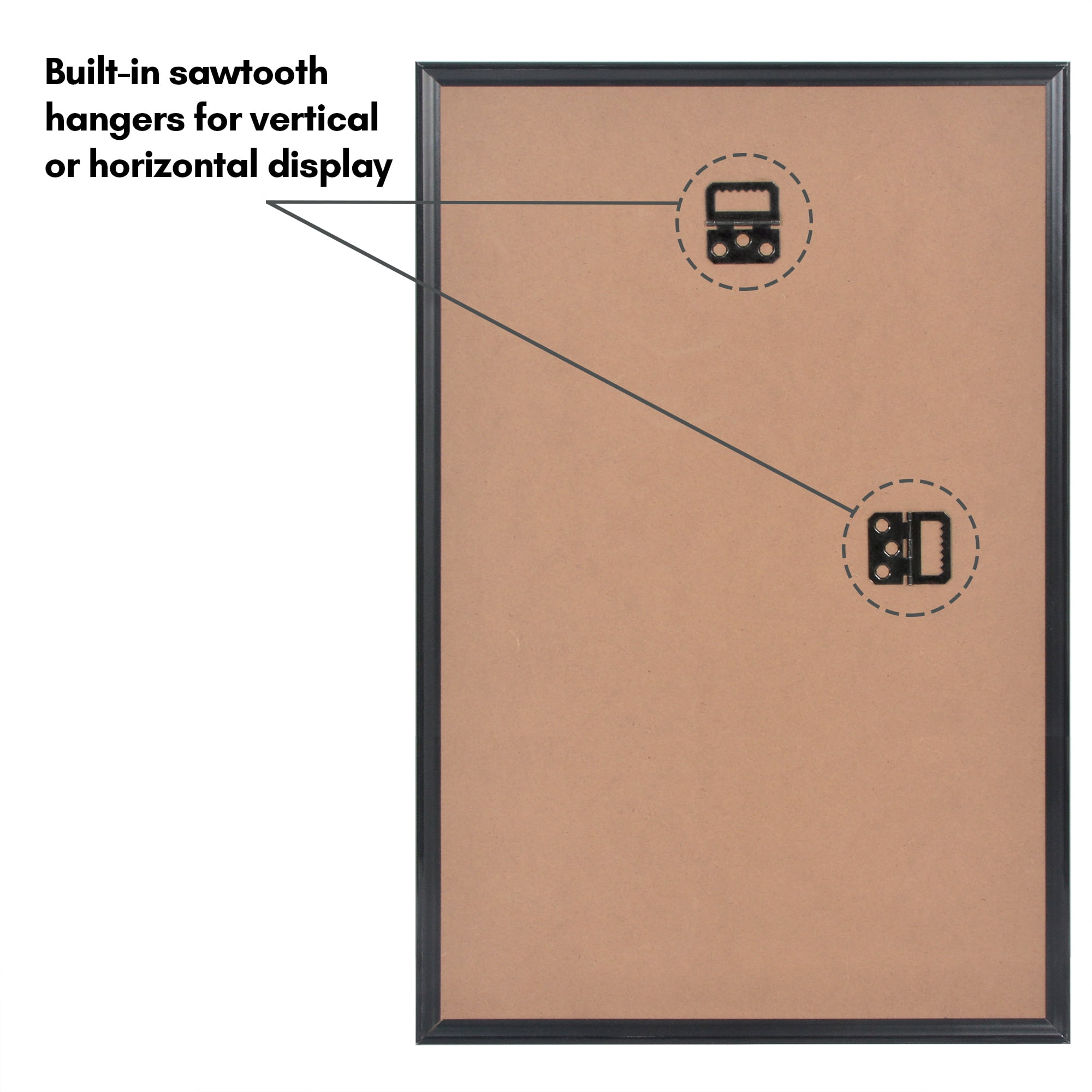 Americanflat 11x17 Picture Frame 3 Pack Polished Front Cover Slide Photo Buildable Molding Fusion - Black