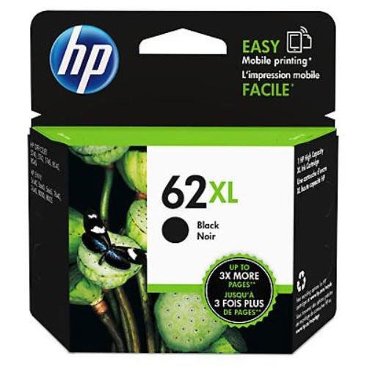 HP 62XL Black High Yield Original Ink Cartridge (C2P05AN)