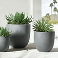 thumbnail image 6 of Light Gray MgO Round 12.2in. H Outdoor Planter, 6 of 7