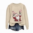thumbnail image 4 of Towmus Christmas Sweatshirts for Women Plus Size Santas Printed Graphic Sweatshirts Crewneck Fall Pullover Tops, 4 of 6