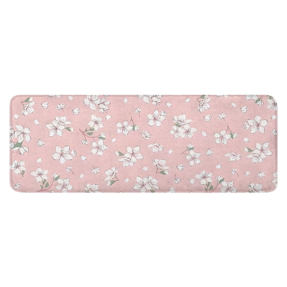 Pioneer Flower Floral Print Pattern Kitchen Rug Mat,Kitchen Runner Rugs Non Skid Washable,Decorative Kitchen Floor Mats for Kitchen,Sink,Laundry,17"x47.2"